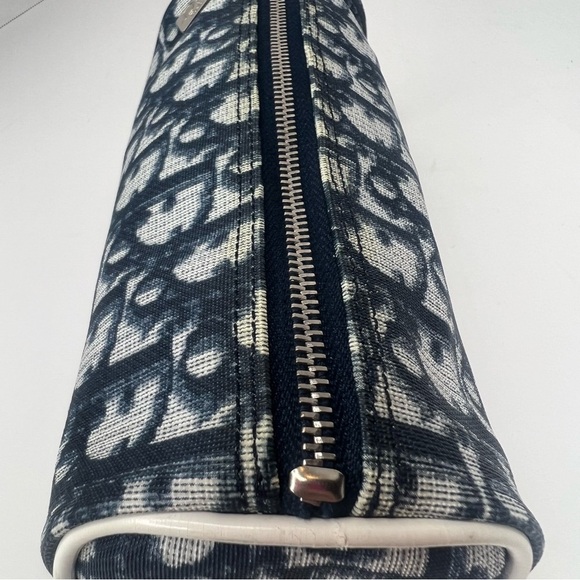 Christian Dior Vintage Blue Trotter Monogram Toiletry Pouch/Makeup Bag| PRELOVED - Picture 10 of 13